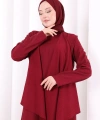 Yelekli Pantolon Takım 8012 Bordo