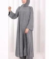 Yırtmaçlı Tunik Üçlü Takım 8035 Füme