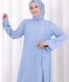 Yırtmaçlı Tunik Üçlü Takım 8035 Mavi