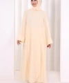 Yırtmaçlı Tunik Üçlü Takım 8035 Sarı