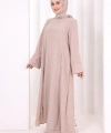 Yırtmaçlı Tunik Üçlü Takım 8035 Somon