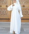 Zincir Püskül Detay  Abaya ŞAL HEDİYE  7887 Ekru