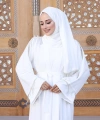 Zincir Püskül Detay  Abaya ŞAL HEDİYE  7887 Ekru