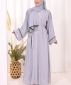 Zincir Püskül Detay  Abaya ŞAL HEDİYE  7887 Gri