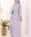 Zincir Püskül Detay  Abaya ŞAL HEDİYE  7887 Gri