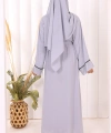 Zincir Püskül Detay  Abaya ŞAL HEDİYE  7887 Gri