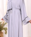 Zincir Püskül Detay  Abaya ŞAL HEDİYE  7887 Gri