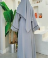 Zincir Püskül Detay  Abaya ŞAL HEDİYE  7887 Gri