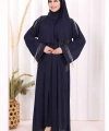 Zincir Püskül Detay  Abaya ŞAL HEDİYE  7887 Lacivert