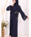Zincir Püskül Detay  Abaya ŞAL HEDİYE  7887 Lacivert