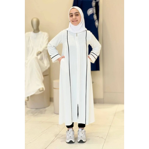 1201 Biyeli Çocuk Feracesi Ekru