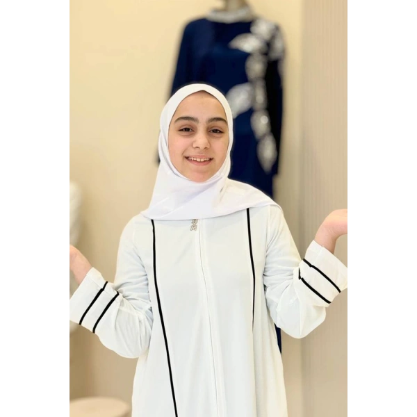 1201 Biyeli Çocuk Feracesi Ekru