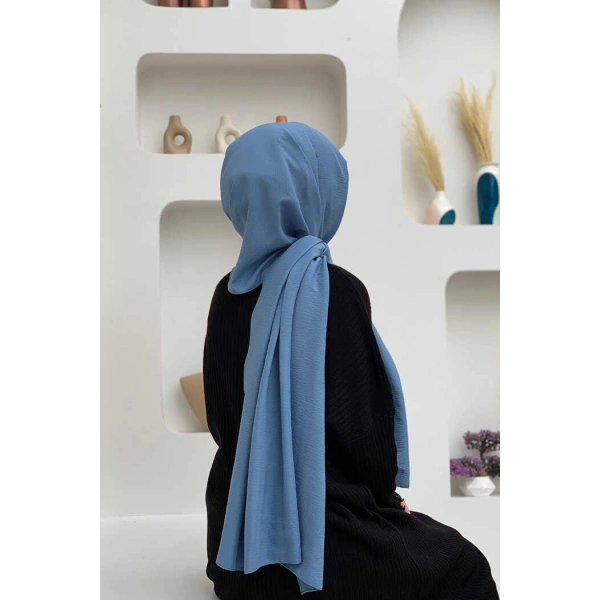 2051 Pamuk Caz Şal Bebe Mavisi