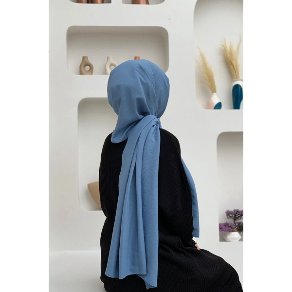 2051 Pamuk Caz Şal Bebe Mavisi