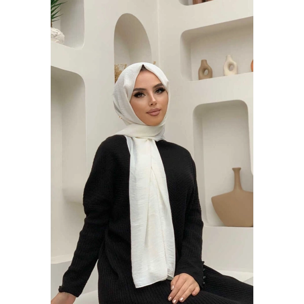 2051 Pamuk Caz Şal Ekru
