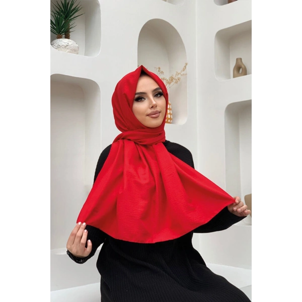 2051 Pamuk Caz Şal Kırmızı