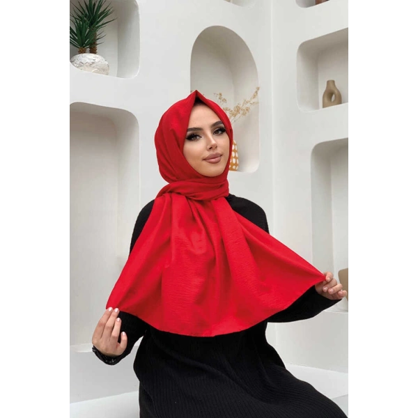 2051 Pamuk Caz Şal Kırmızı