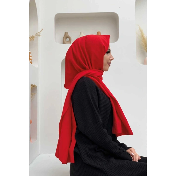 2051 Pamuk Caz Şal Kırmızı