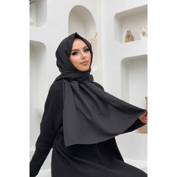 2051 Pamuk Caz Şal Siyah