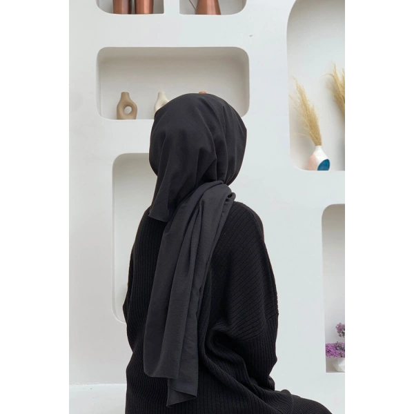 2051 Pamuk Caz Şal Siyah