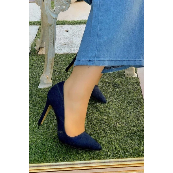 6538 Süet Stiletto Lacivert