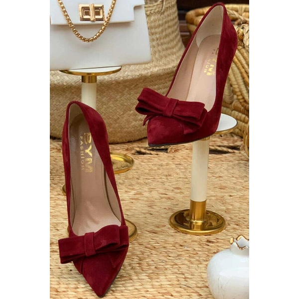 6539 Fiyonklu Stiletto Bordo