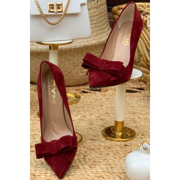 6539 Fiyonklu Stiletto Bordo