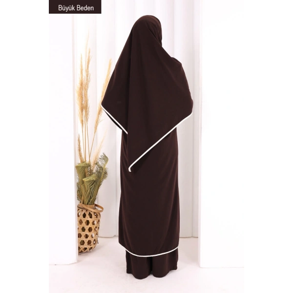 8001-1 Biyeli Pantolonlu Tunik Takım  Şal Kahverengi