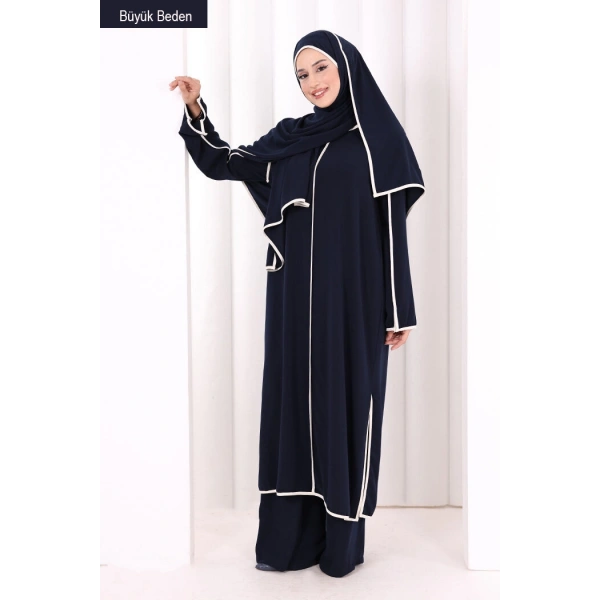 8001-1 Biyeli Pantolonlu Tunik Takım  Şal Lacivert