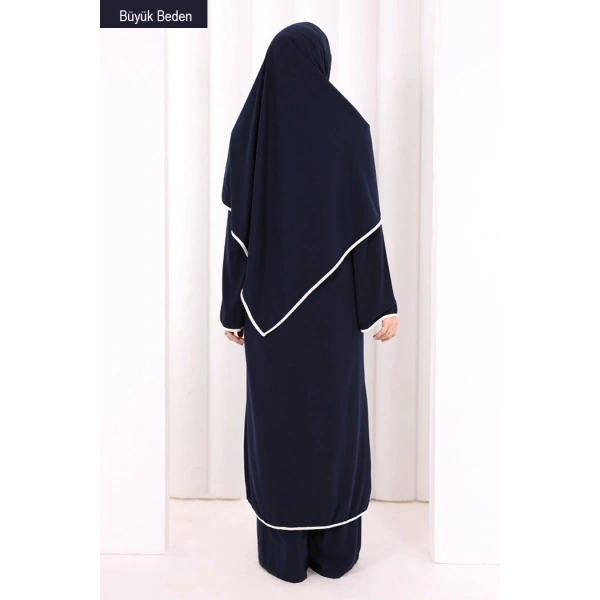8001-1 Biyeli Pantolonlu Tunik Takım  Şal Lacivert