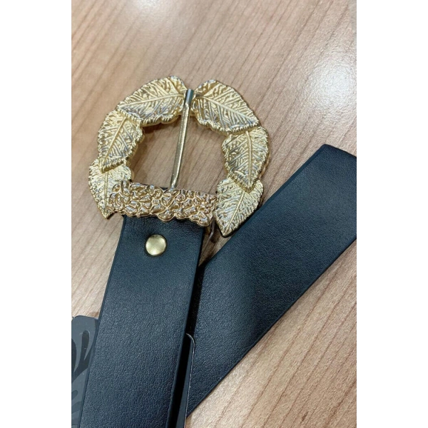 9048 Yaprak Kemer Siyah