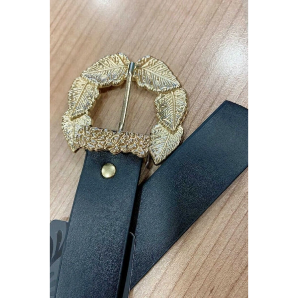 9048 Yaprak Kemer Siyah