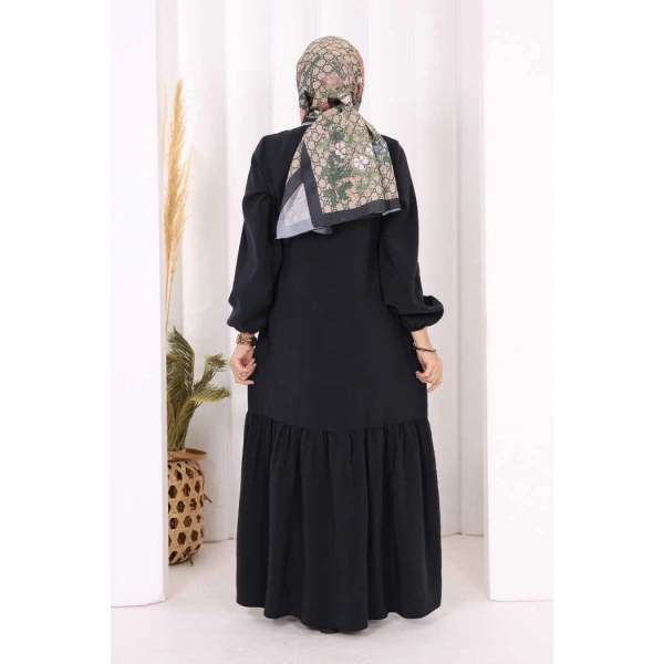 Bağlama Detaylı Elbise 3974 Siyah