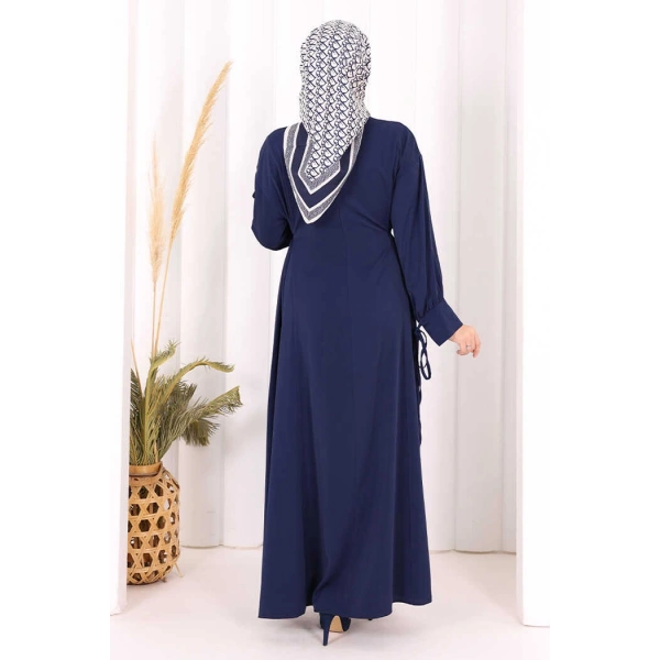 Bağlama Detaylı Elbise 6015 Lacivert