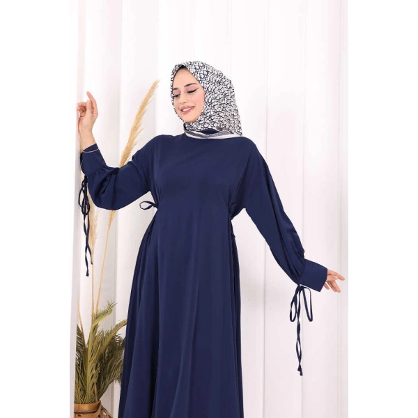 Bağlama Detaylı Elbise 6015 Lacivert