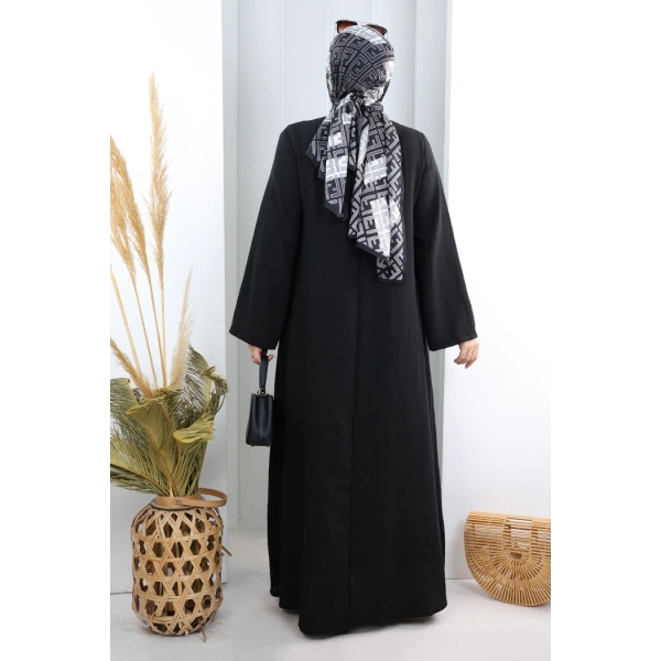 Bağlama Detaylı Elbise 7009 Siyah