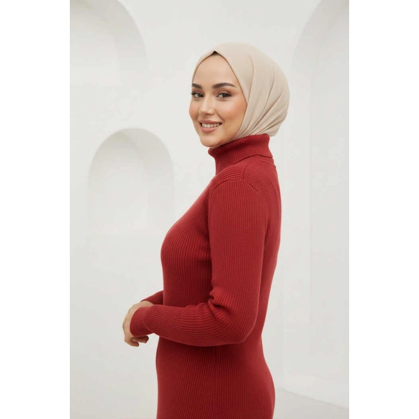 Balıkçı Yaka Düz Model Triko Kazak 4138 Bordo