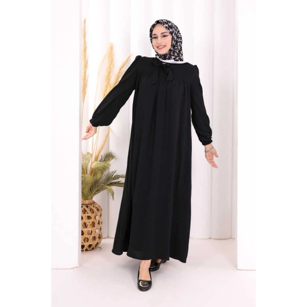 Bebekli Anne Elbisesi 3896 Siyah