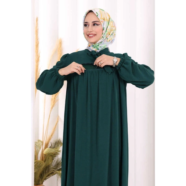 Bebekli Anne Elbisesi 3896 Zümrüt