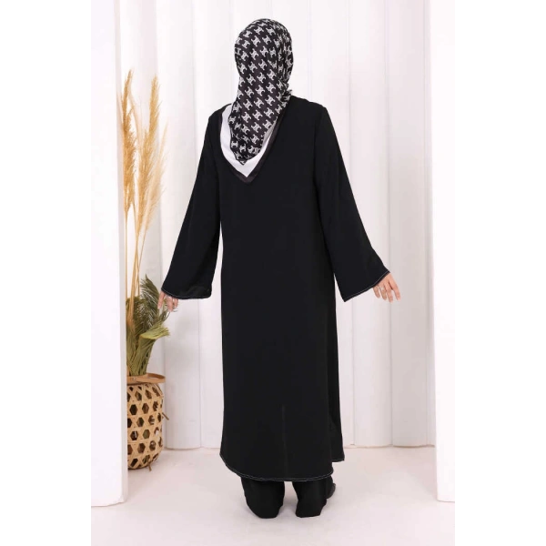 Biyeli Uzun Tunik Pantolon Takım 8005 Siyah