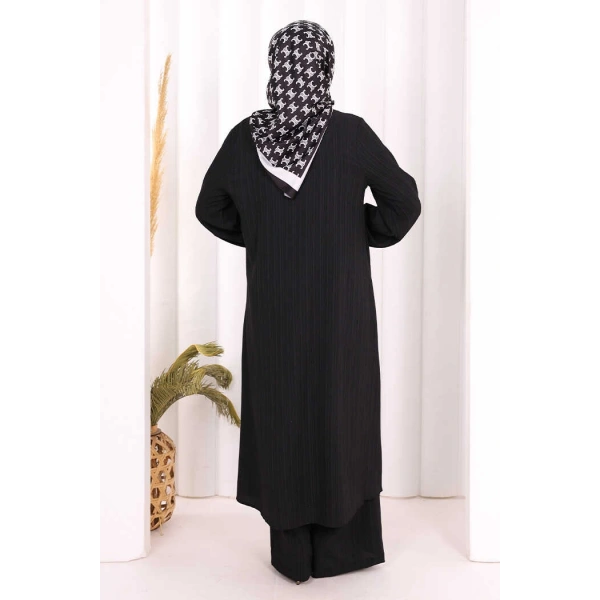 Broş Detaylı Pantolon Takım 8011 Siyah