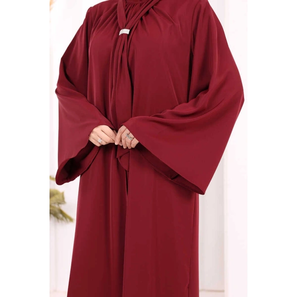 Broş Detaylı Tulumlu Takım 8016 Bordo