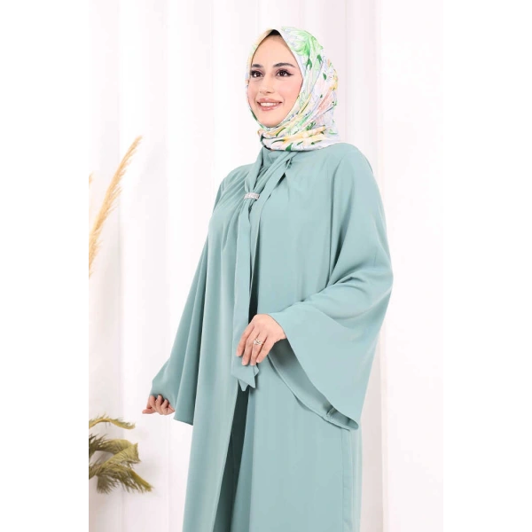 Broş Detaylı Tulumlu Takım 8016 Mint