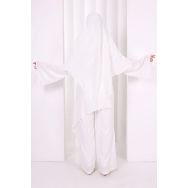 Çapraz Tunik Üçlü Takım 8037 Ekru