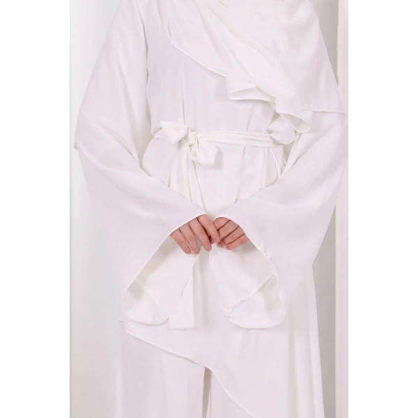 Çapraz Tunik Üçlü Takım 8037 Ekru