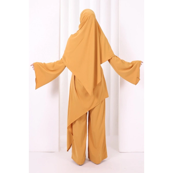 Çapraz Tunik Üçlü Takım 8037 Hardal