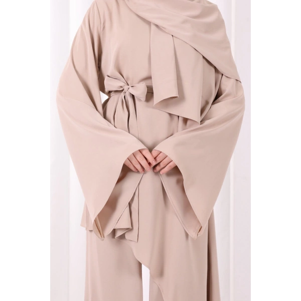 Çapraz Tunik Üçlü Takım 8037 Vizon