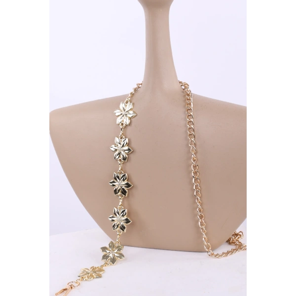 Çiçekli Zincir Kemer 9108 Gold
