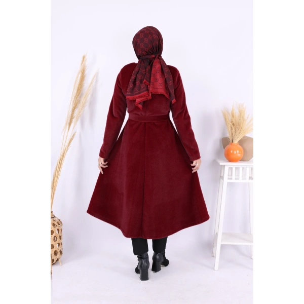 Çıt Çıt Düğme Detay Kaban 70035 Bordo