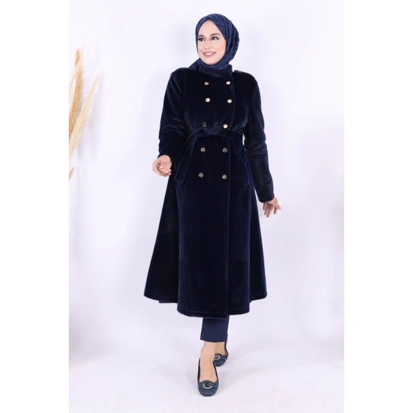 Çıt Çıt Düğme Detay Kaban 70035 Lacivert